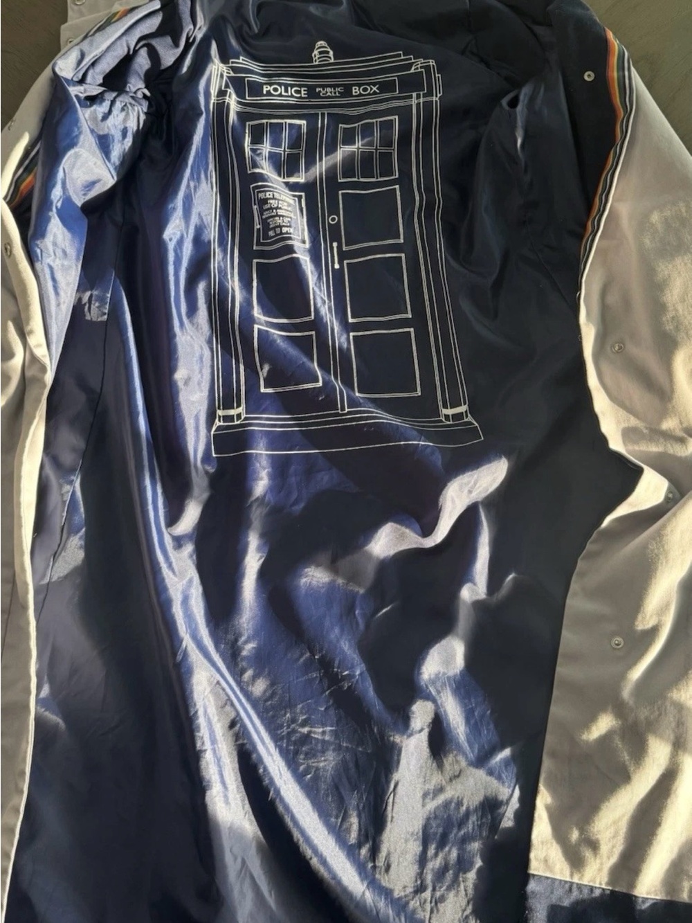 Her Universe Navy and White Doctor Who 10th doctor trench coat